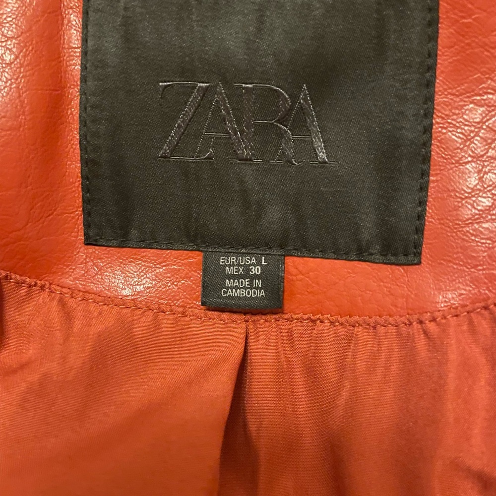 Zara leather bomber jacket - wore only once - Picture 6 of 8